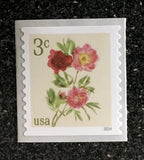 2024USA#5904  3c Peonies - Coil Single  Mint  NH    flower Peony