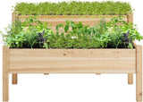 2-Tier Elevated Stand Raised Bed Planting Planter Bed Box for Flower Vegetable Garden Plants