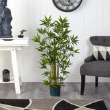 4Õ Bamboo Artificial Tree w/Natural Trunks & 540 Lvs Home Decor. Retail $94 Green Plant