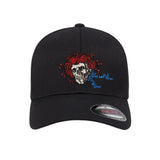 Grateful Dead Skull and Roses Bertha Logo Embroidered Flexfit Fitted Ball Cap Roses