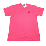PLAY Comme Des Garcons Pink Embroider Heart T-Shirt Japan AZ-T271 Womens Small Roses