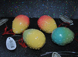 NEW MIDWEST EASTER ORNAMENT DECOR SET/4 EGGS Sunflower Flower 3D Green Yellow Sunflower