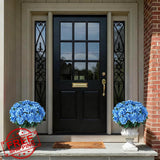 Foteewl 16 Bundles Blue Artificial Hydrangea Flowers Outdoor Decor Hydrangea