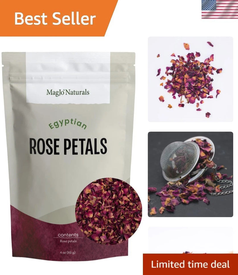4 oz Gourmet Dried Rose Petals in Resealable Kraft Bag - Culinary Essential Dried Flower