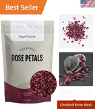 4 oz Gourmet Dried Rose Petals in Resealable Kraft Bag - Culinary Essential Dried Flower