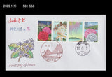 Tourism,Flower,Kanagawa,roses,wild lilies, wisteria,hydrangeas,Japan 2004 FDC Hydrangea