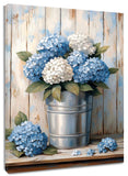 Rustic Vintage Blue Hydrangea Flower AbstractÊWallÊArtÊforÊBathroomÊLivingÊRoom Hydrangea