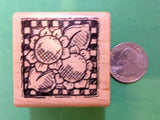 Sunflower Motif, Wood Mounted Rubber Stamp Sunflower