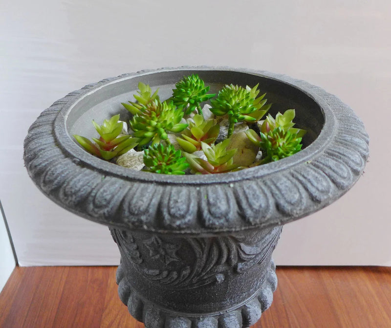 Artificial Plants Miniature Succulents Autumn Green Lotus Stone 12 Pcs (M23) Green Plant