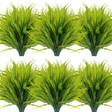 12 Bundles Artificial Plants Outdoor Fake Boston Fern Greenery with Flowers F... Green Plant