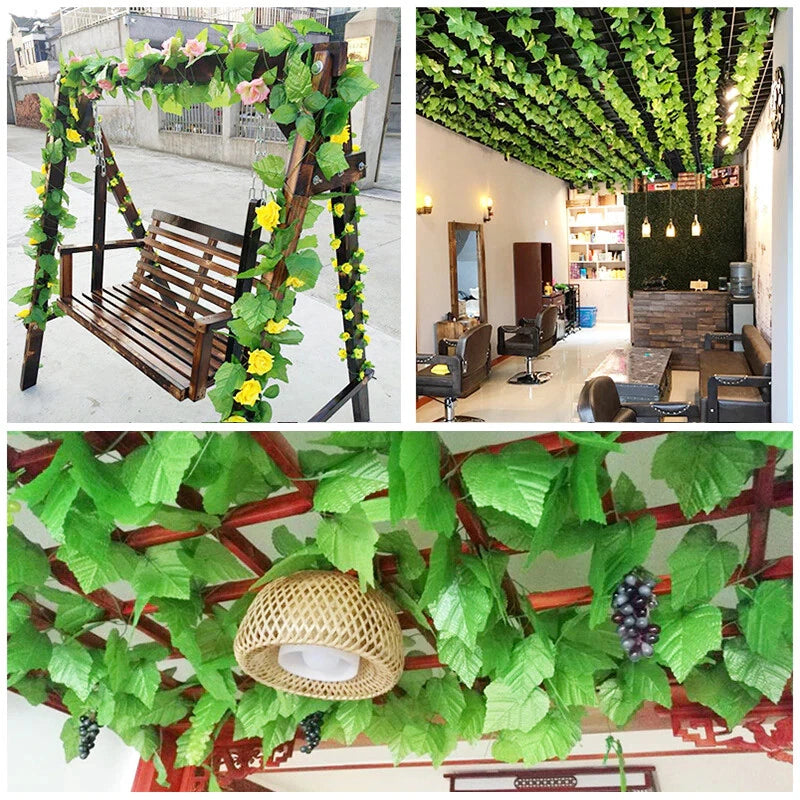230cm Artificial ivy green silk artificial hanging vines leaf plants vines leave Green Plant