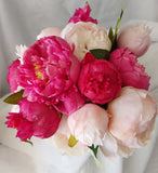 Custom Beautiful And Made White, pink Dark Pink  Peonies Bridal  Wedding Bouquet Bouquet