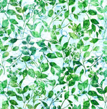 Northcott - Concerto - Trailing Leaves - Pale Blue/Green, Fabric BTY Flowering Plants