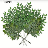 24 pcs artificial green branches for dining table weddings and room decoration Green Plant