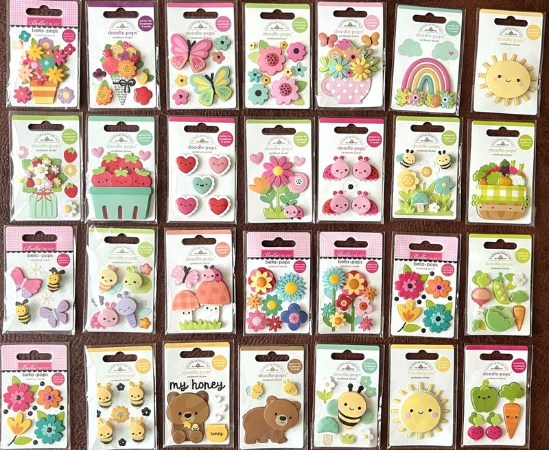 YOU CHOOSE - FLOWER GARDEN *UPDATED BUTTERFLY KISSES Doodlebug Doodle-Pops Flowering Plants