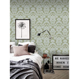 Floral ornament lilies  green and white wall mural photo mural wallpaper Lily