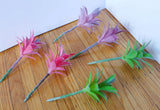 6 Pcs Artificial Plants Succulents Plastic Flocking Agave Grasses (#81) Green Plant