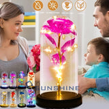 Eternal Forever Galaxy Rose In Glass Dome LED Light Romantic Flower Gift for Her Roses
