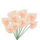 10Pcs 13" Artificial Anthurium Lily Flowers Floral Bouquet Decor, Light Orange Lily