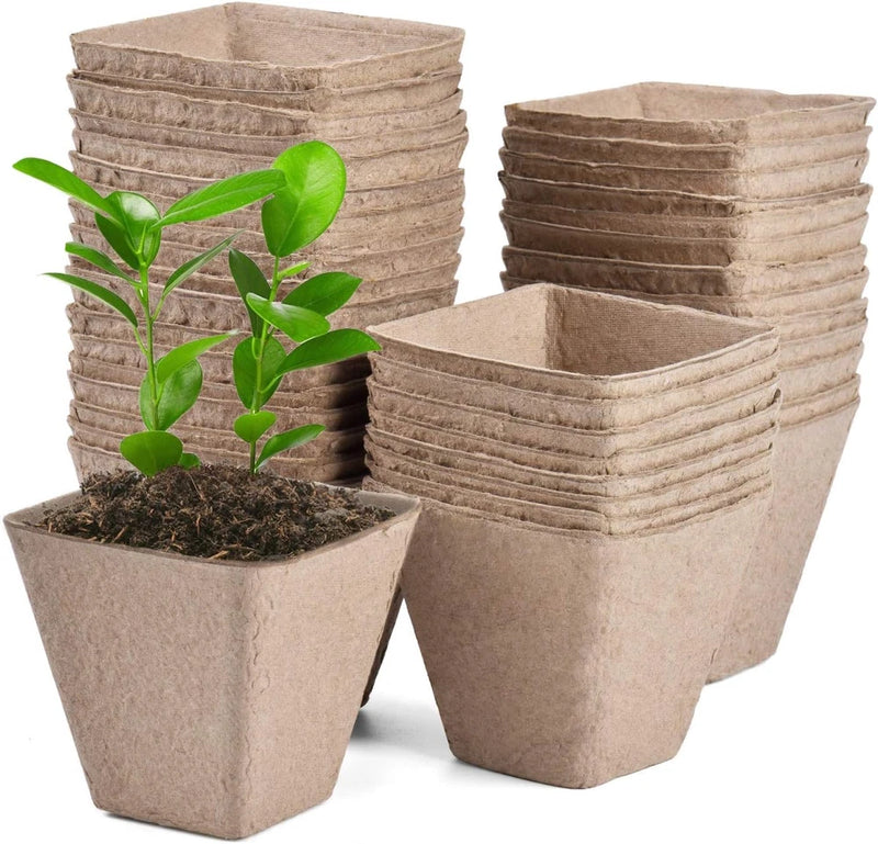 30 Pack Peat Pots 3.25" Biodegradable Seed Starter Garden Plant Pots Garden Plants