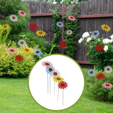 5 Pieces Metal Sunflower Garden Stakes Outdoor Decor Stake for Lawn Pathway Sunflower