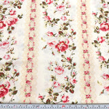 YUWA Live Life Collection Striped Florals Cotton SATEEN Fabric by the HALF YARD Flowering Plants