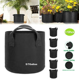 5/10 Pk Plant Grow Bags Thickened Nonwoven Fabric Pot Nursery Soil Bag 5/7Gallon Flowering Plants