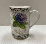American Atelier at Home Hydrangea Toile 5380 Lavender Flower Cup Coffee Tea Mug Hydrangea