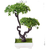 Silk Flower Artificial Bonsai for Home Decor Model Houses and Photo Props Green Plant