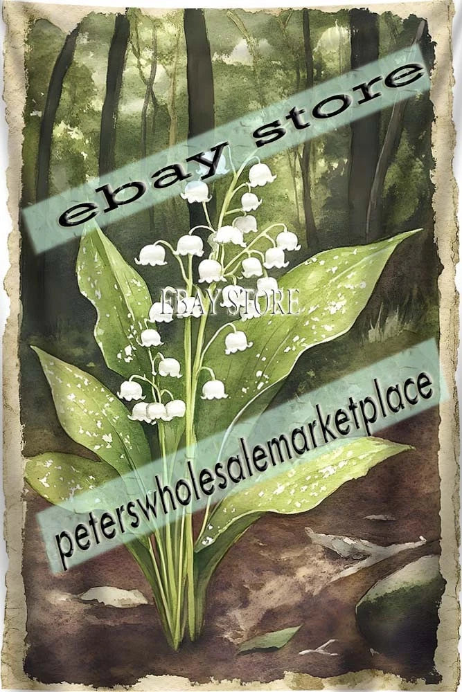 Lily of the Valley Tapestry Woodland Flowers wall hangings 59X82 in Lily