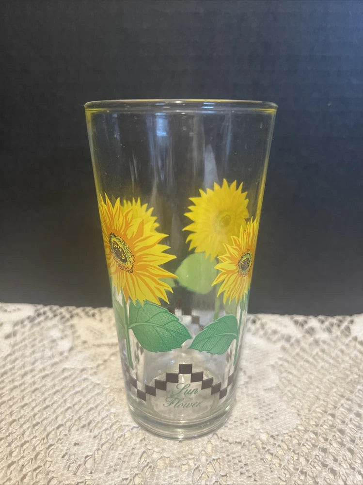 VINTAGE KIG INDONESIA SUNFLOWER GLASS Sunflower
