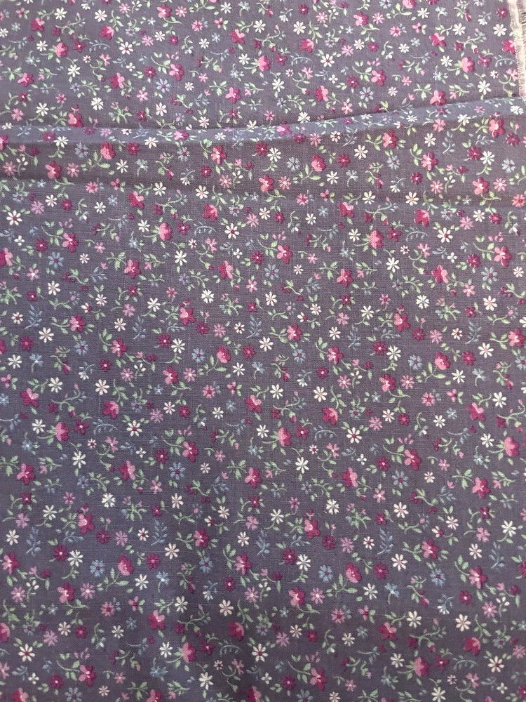 VTG Peter Pan Ditsy CALICO Pink & Blue Florals on Lavender Cottagecore  BTFQ Flowering Plants