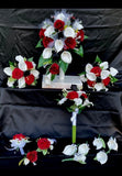 Red Black Rose White Calla Lily Bridal Bridesmaid Bouquets Wedding Flowers Bouquet