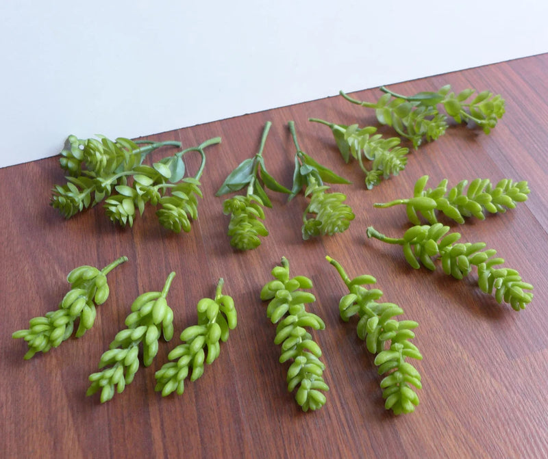 Set of 14 Miniature Artificial Succulents Grass Fair Garden decoration Green Plant