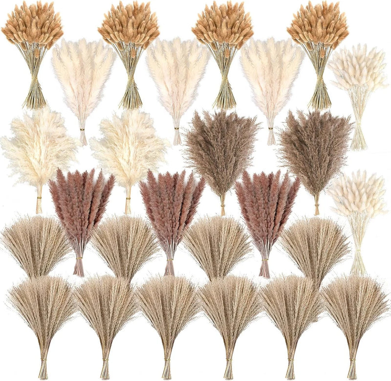 610 PCS Dried Pampas Grass Decor, Flower Bouquets for Wedding, White Pampas Grass