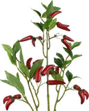 Small Artificial Chilli Pepper Stems Plants Faux Leaf Green Fake Green Branches Green Plant