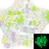20Pcs 16x12mm Mermaid Glitter Luminous Glow Lily Of The Valley Tulip Flower Bead Lily