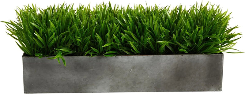 25" Wild Grass Artificial Plant in Stylish Metal Planter - Green Plant