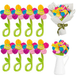 8 Pack Artificial Plush Flowers Colorful Curtain Buckle Tiebacks Cute Big Smi... Sunflower