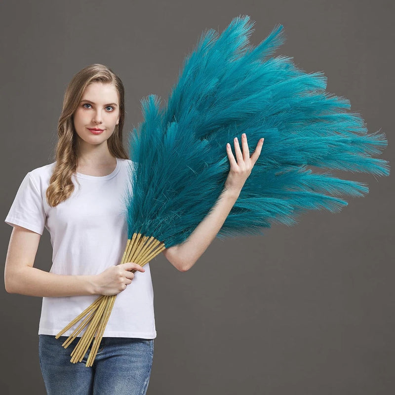 7PCS Faux Pampas Grass-45 Inches/3.75Ft Large Boho Decor Fluffy Artificial Pompa Pampas Grass