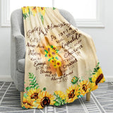 Christian Sunflower Blanket Inspirational Spiritual Religious Faith Gifts for... Sunflower