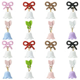 24pcs 8 Colors Lily of the Valley Flower Alloy Cabochons for Phone Case Nail Art Lily