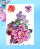 peony flower 8.25" large temporary arm tattoo discount  fake tattoo Peony