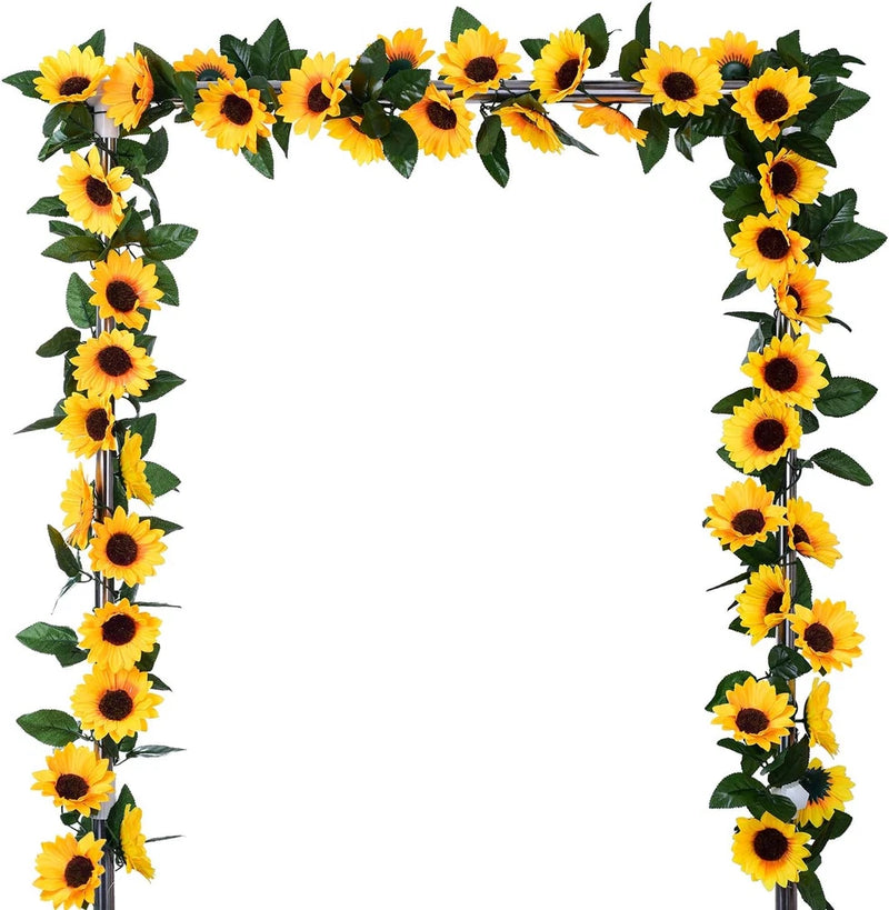 4 Pack Artificial Sunflower Garland - Silk Sunflower Vine Artificial Flowers Gar Sunflower