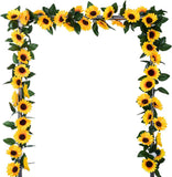 4 Pack Artificial Sunflower Garland - Silk Sunflower Vine Artificial Flowers Gar Sunflower