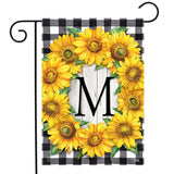 Briarwood Lane Sunflowers Monogram M Garden Flag Sunflower