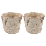 2 Pcs Creative Flower Pots Vintage Floral Holder Bark Vase Planter Retro Garden Garden Plants