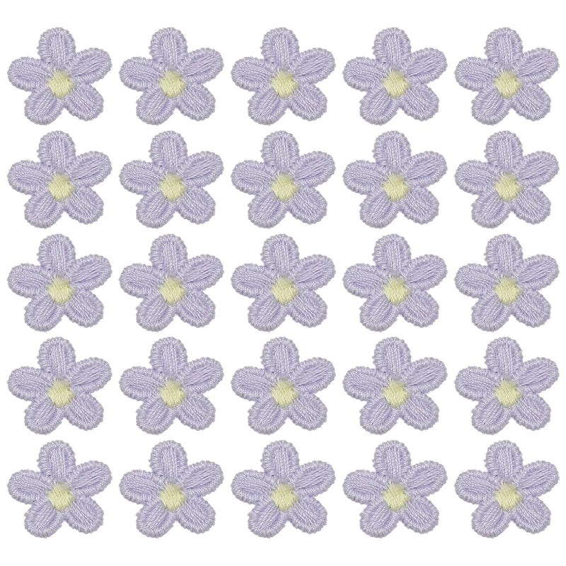 50 Pcs Mini Daisies Flower Sew on Patches, Flower Appliques Patches, Purple Daisies