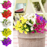 2/6/10/16 Bundles Artificial Flowers UV Resistant Fake Plants Outdoor Home Decor Bouquet