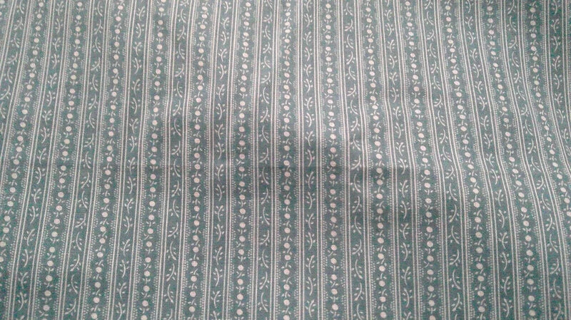 Fabric Timeless Treasures Air Force Blue Stripe Floral Design 44" x 37" $3.35 Flowering Plants